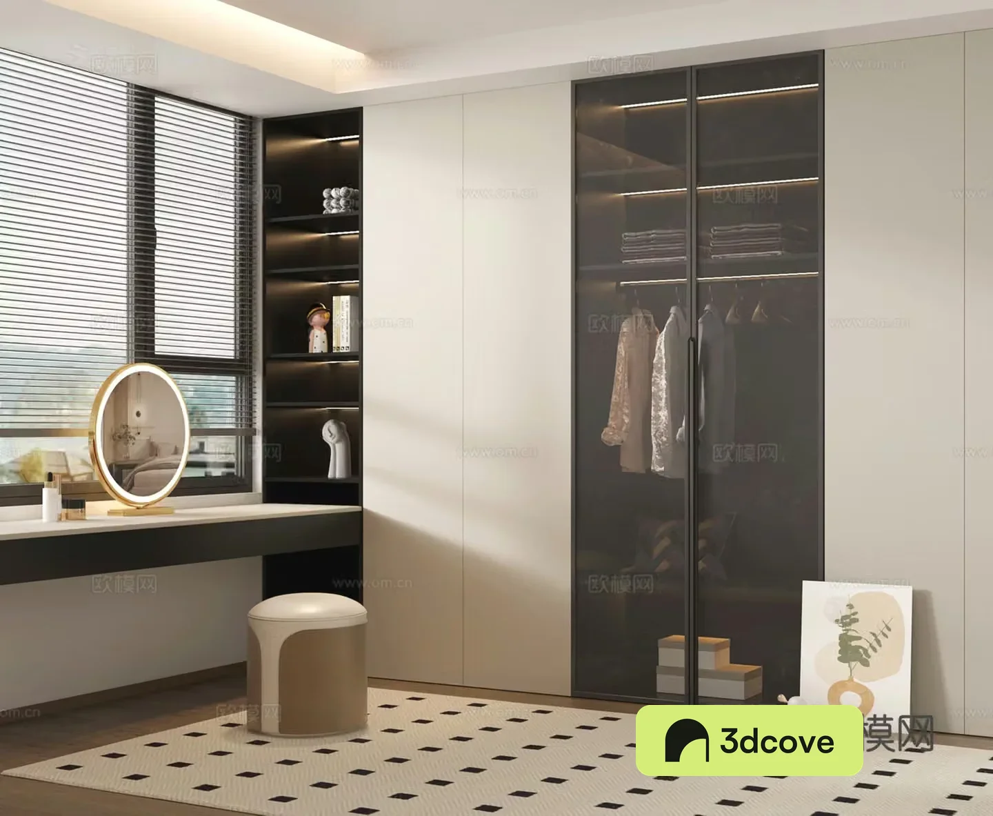 Modern wardrobe dressing table integrated cabinet wardrobe dressing table