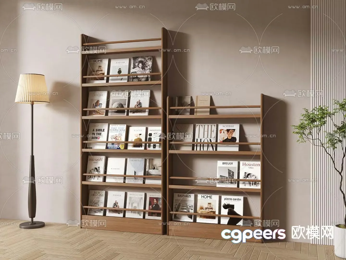 Bookshelf newspaper rack storage rack magazine rack 3d model