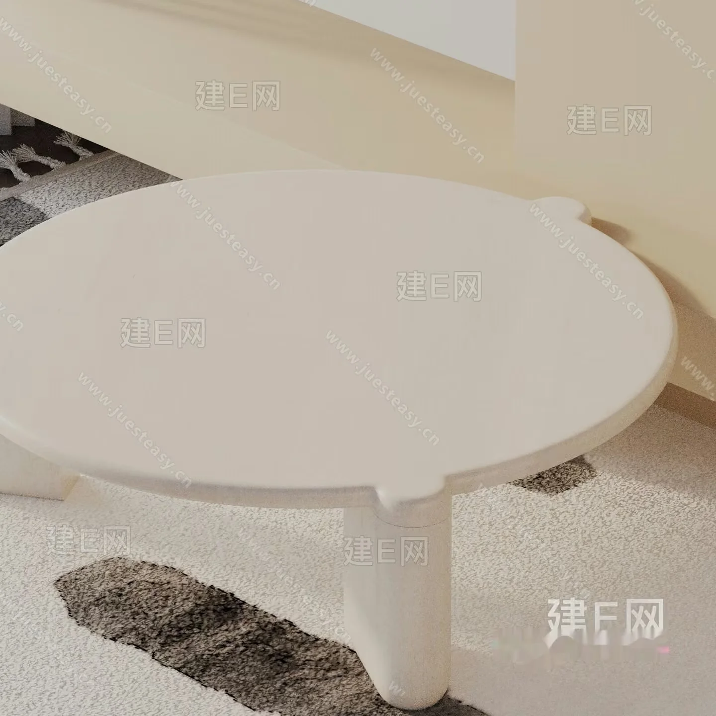 White Coffee Table 3D Model – 21669 – VRAY Render