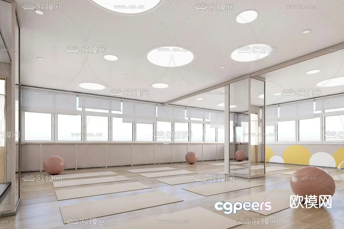 Dance Classroom Yoga Classroom 3d model