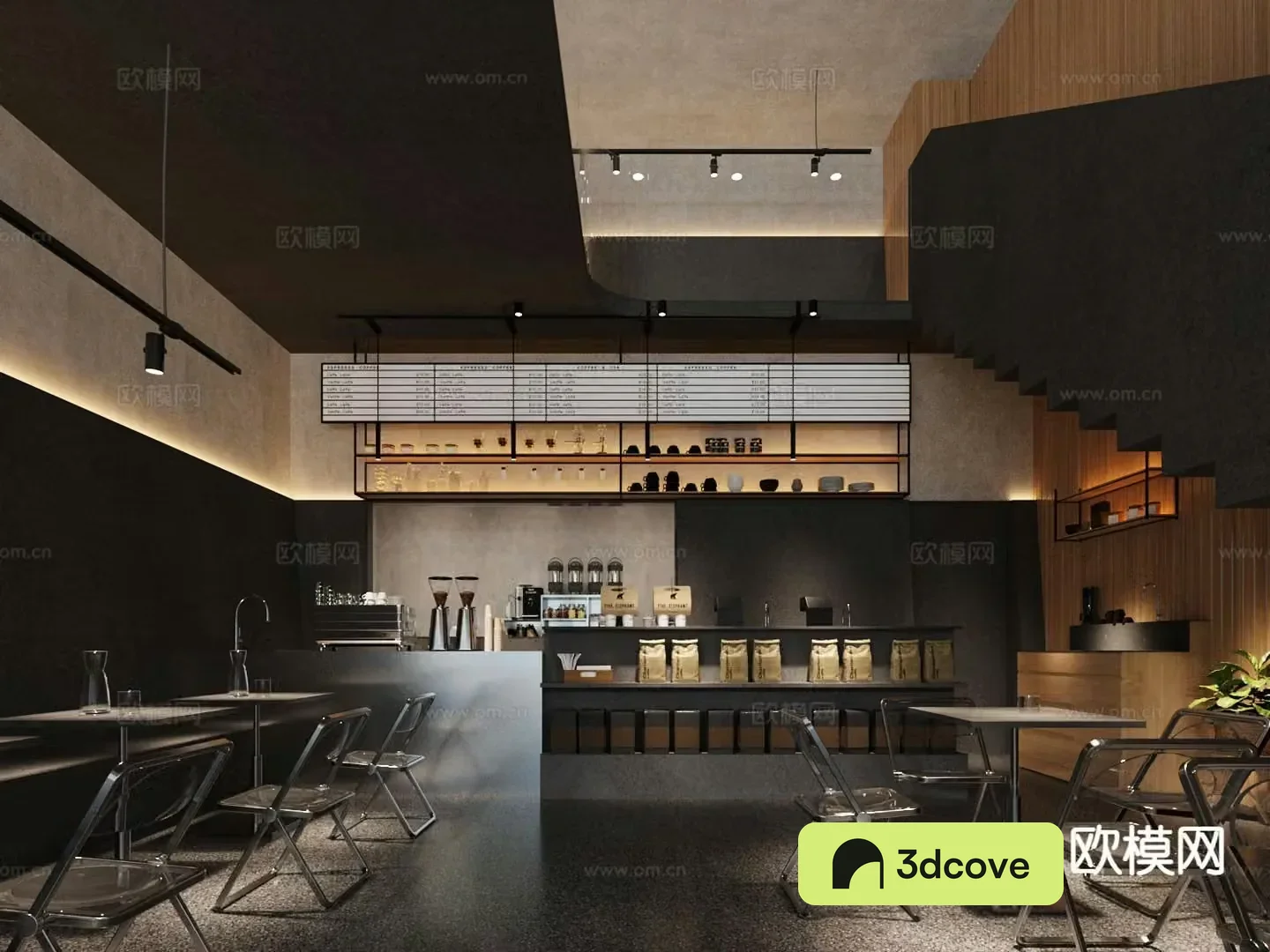 Industrial style cafe