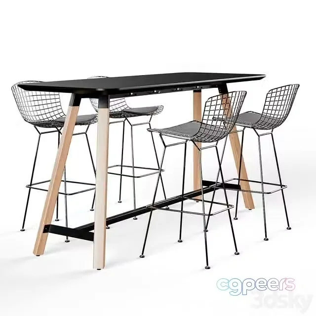 3ds Max Free – Knoll Bertoia Barstool Rockwell Unscripted Tall Table