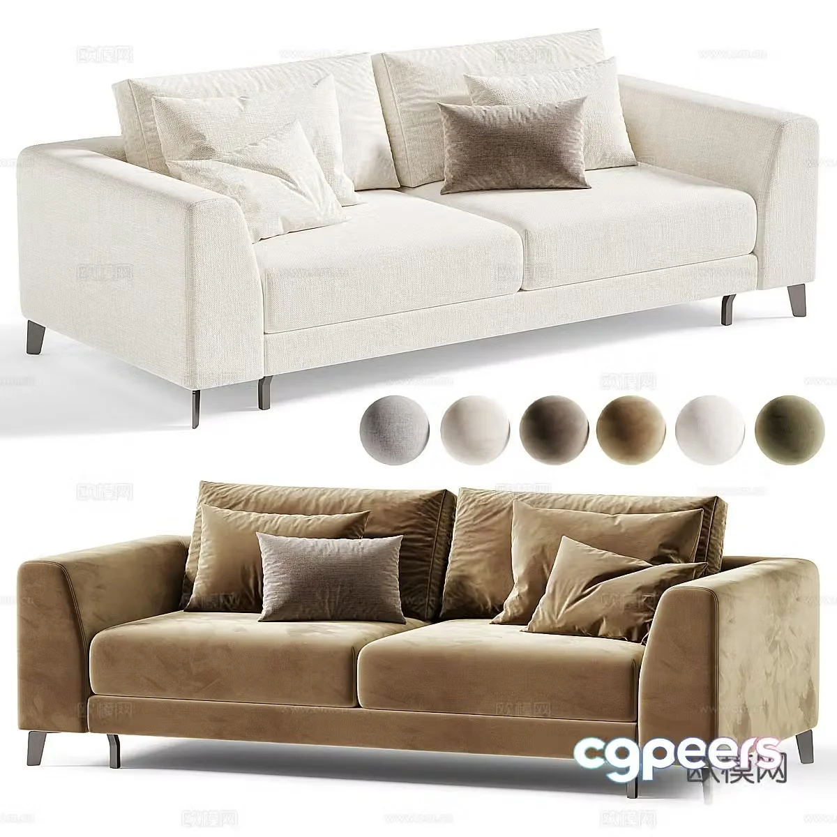 Modern BLANC casual sofa 3d model