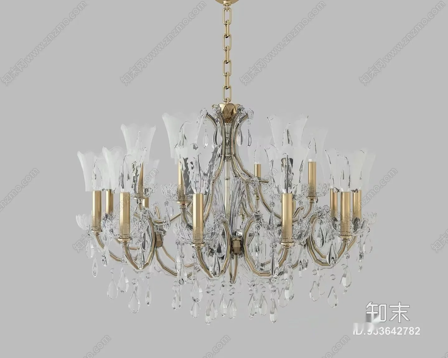 Gold Light Fixture 3D Model – 4738 – VRAY Render
