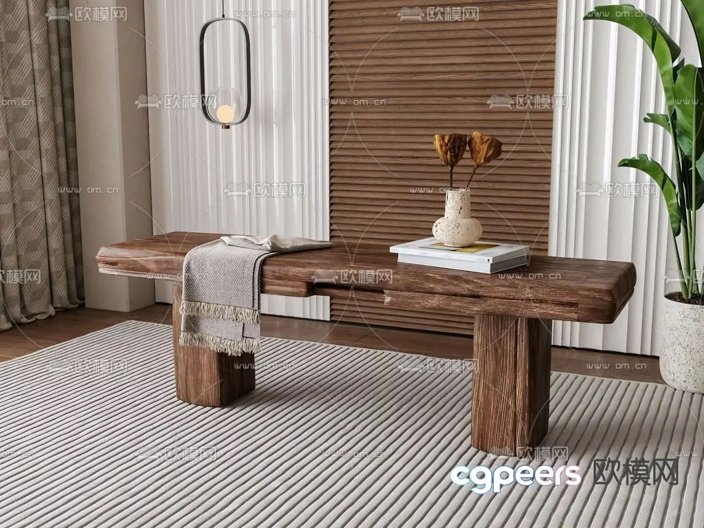 wabi-sabi stool bench bench 3d model