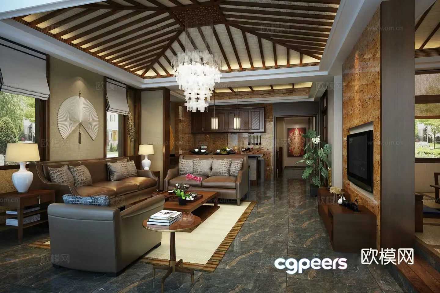 Southeast Asian living room 3d model
