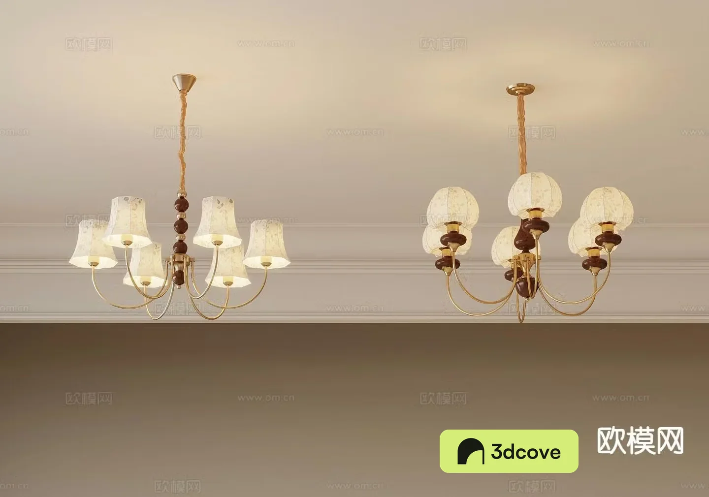 Cream style chandelier multi-head chandelier