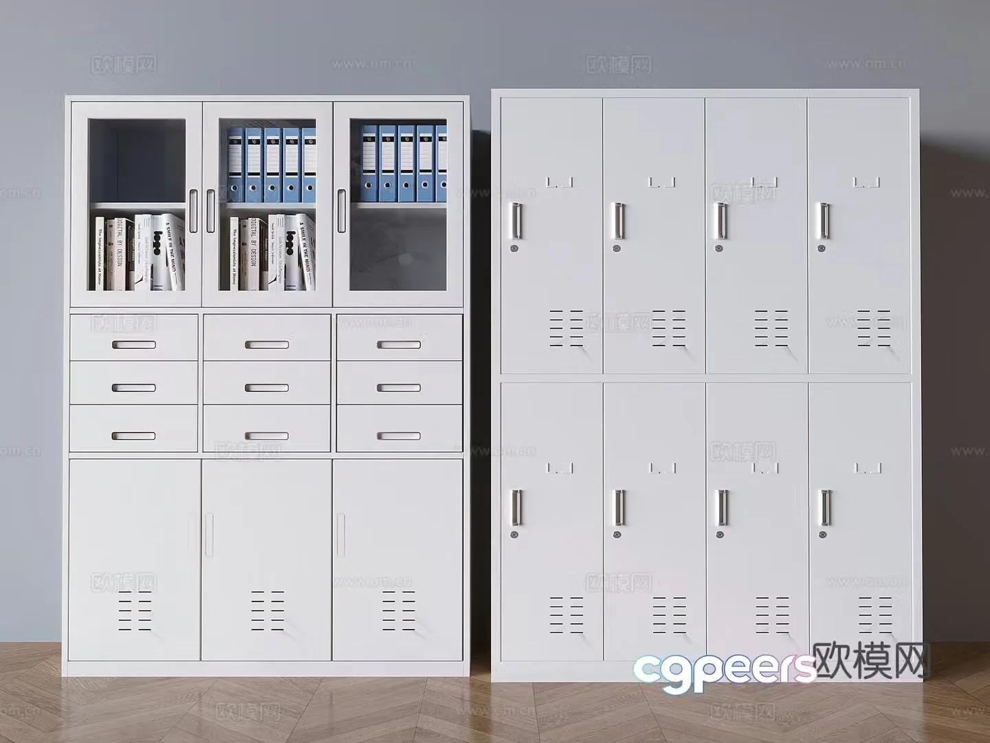 Glass file cabinet file cabinet office iron cabinet information cabinet file box 3D model