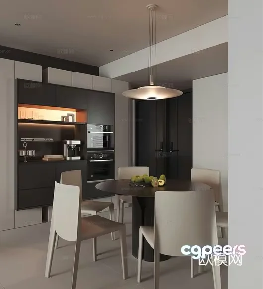 Modern Dining Room 3D Model – 20064 – VRAY Render