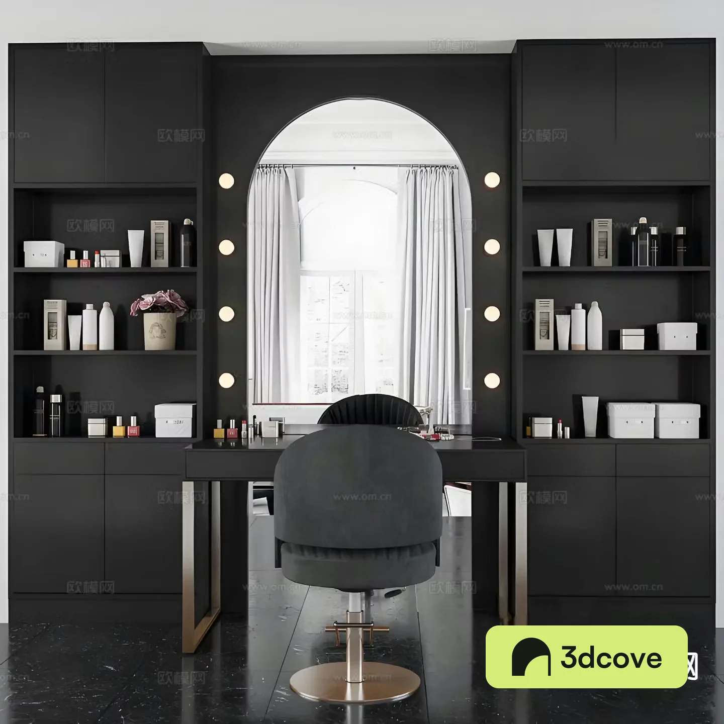 Dark style dressing table