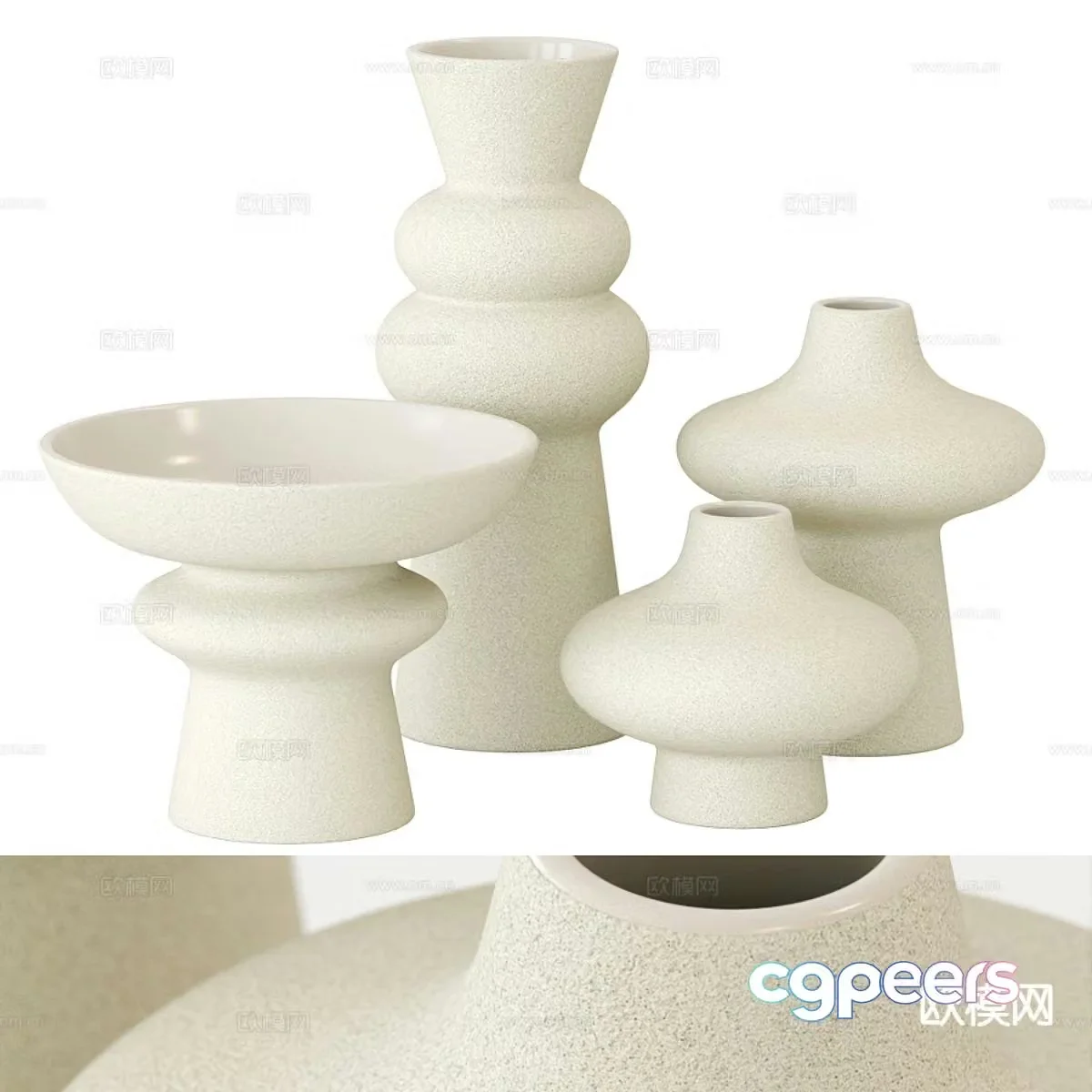 Modern ceramic vase 3d model