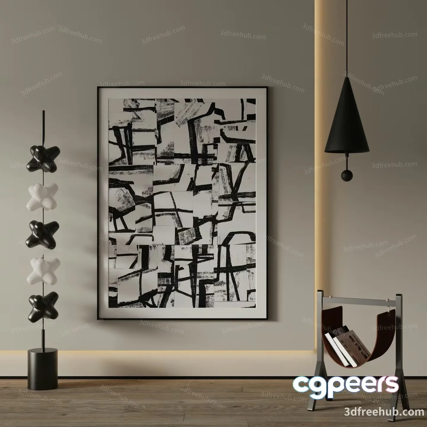 Modern Living Room 3D Model – 20880 – VRAY Render