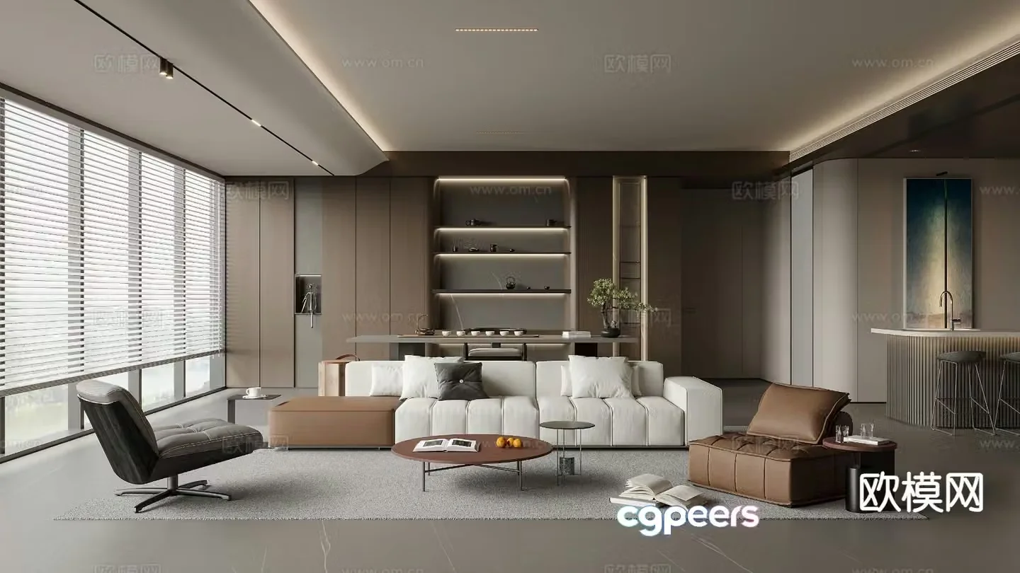 Modern living room 3d model