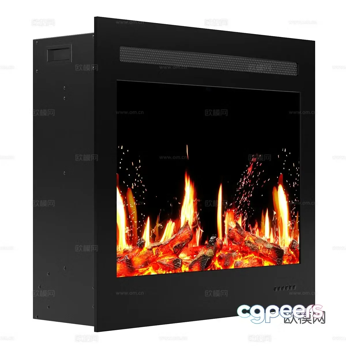 Modern minimalist fireplace fireplace minimalist fireplace restaurant fireplace 3d model