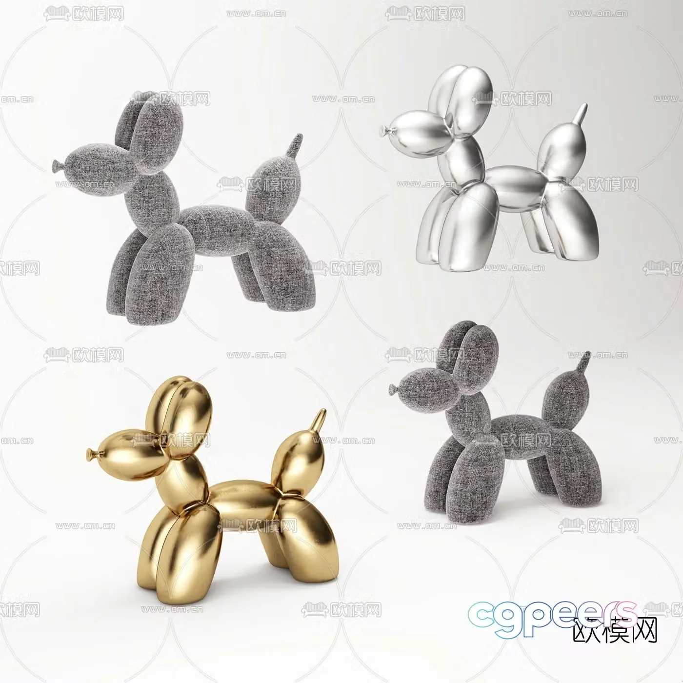 Modern puppy balloon toy 3d model