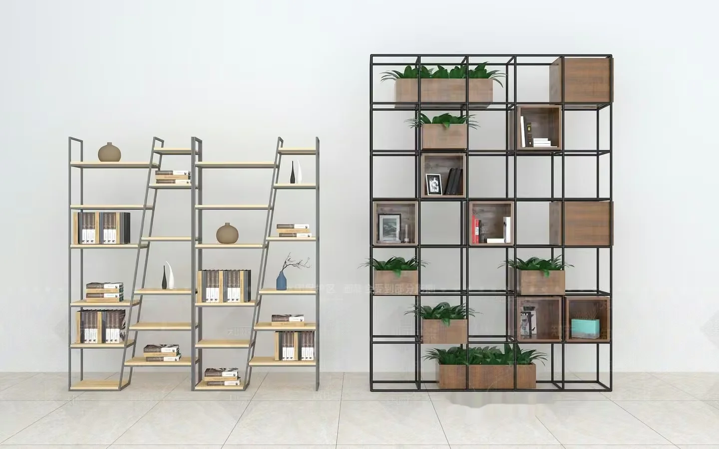 Modern Shelving Units 3D Model – 16940 – VRAY Render