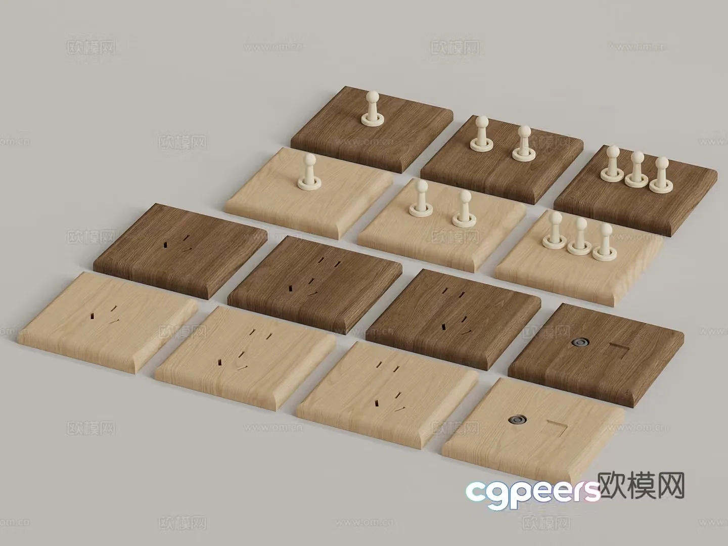 Modern wooden socket 3d model