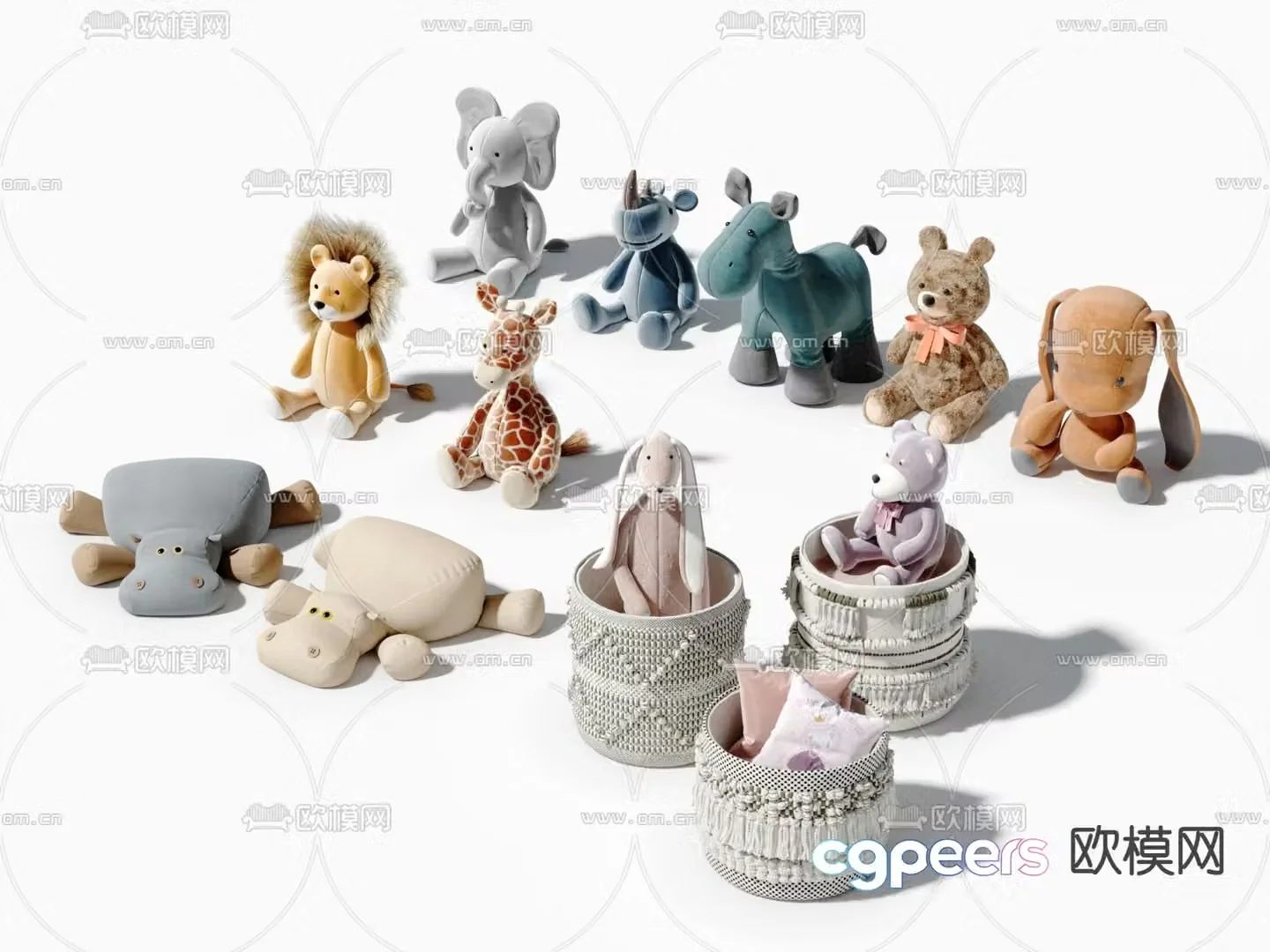 Modern children’s plush toy 3d model