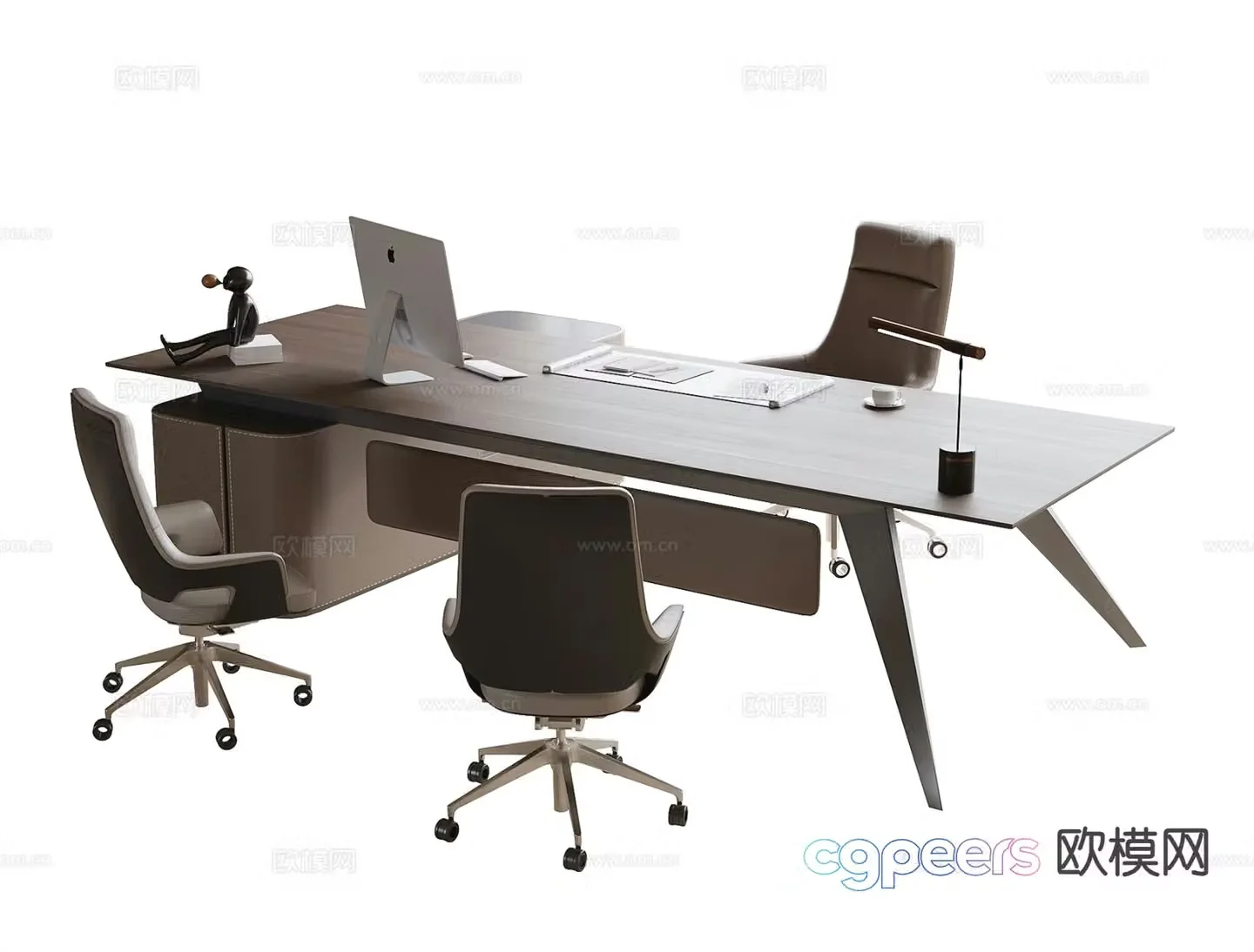 Modern boss office desk and chair desk desk 3d model