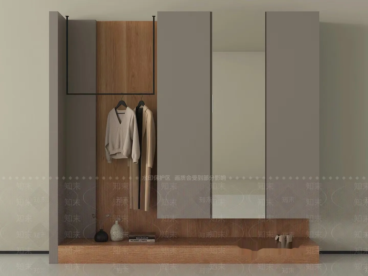 Modern Closet Design 3D Model – 5206 – VRAY Render