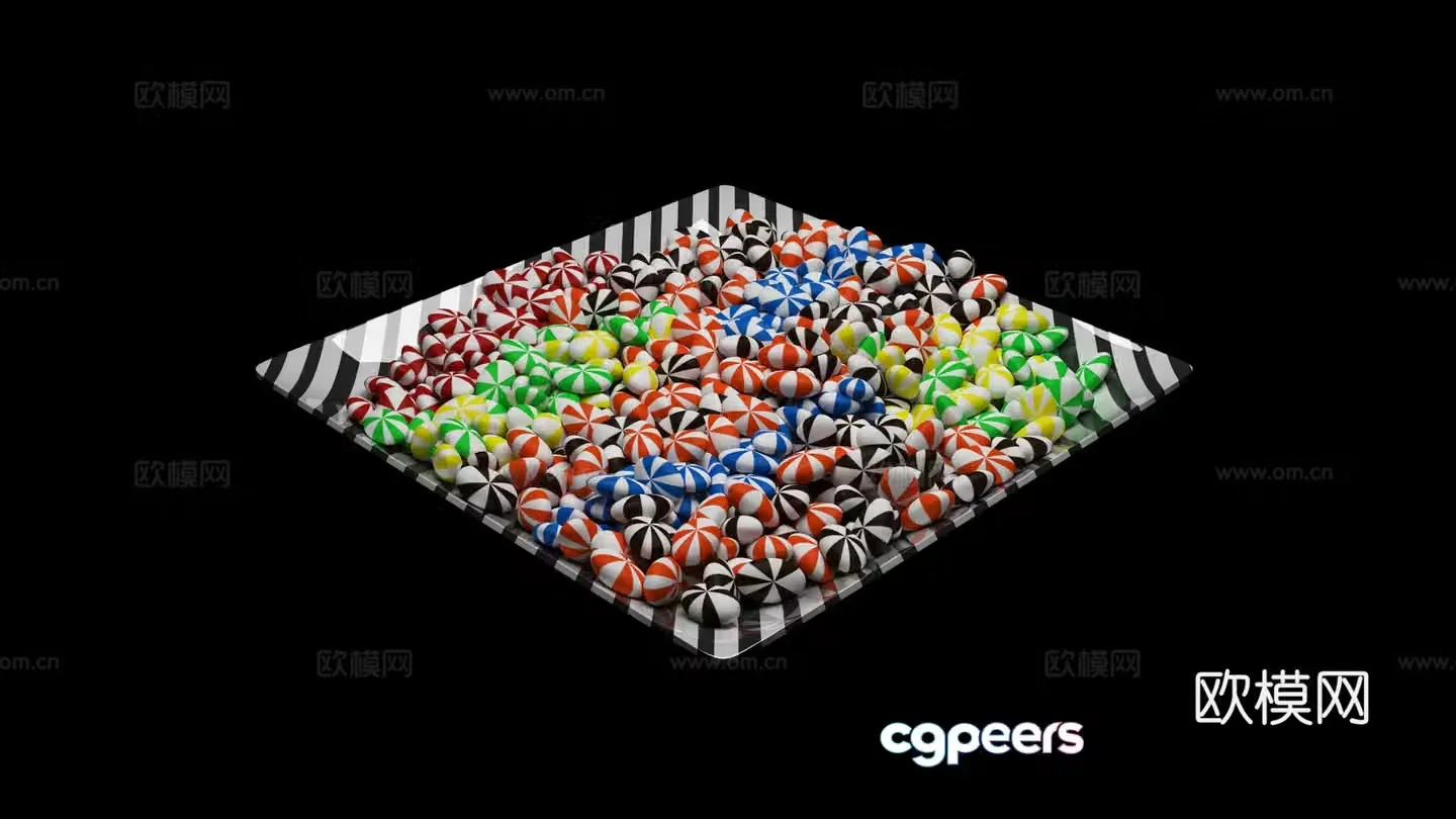 Candy beans and candy Rainbow candy 3D model