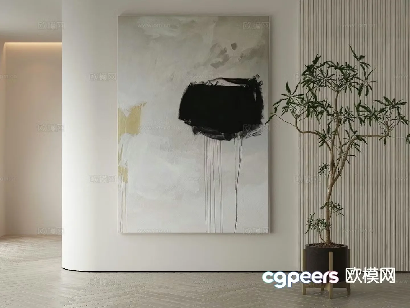 Modern decorative painting abstract painting 3d model