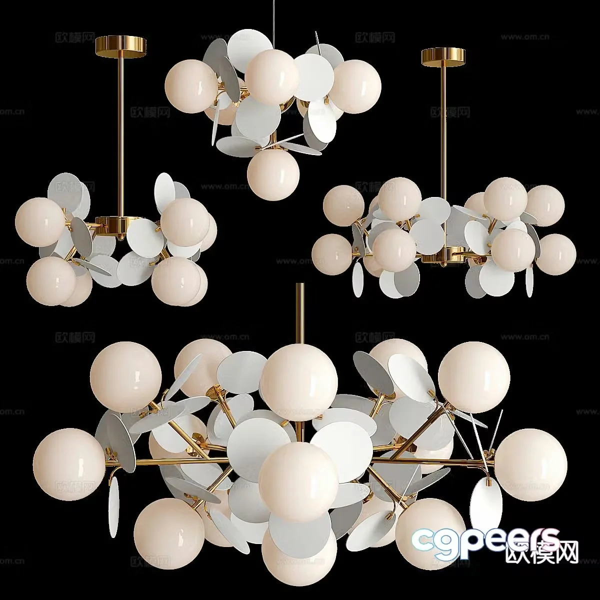 Light luxury chandelier multi-head chandelier 3D model