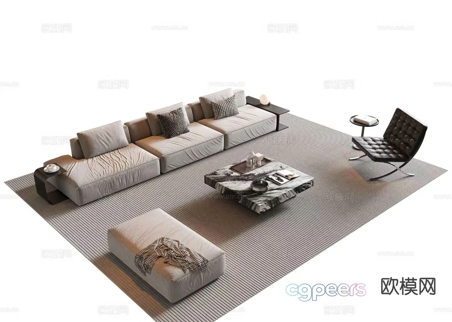 Modern combination sofa 3d model
