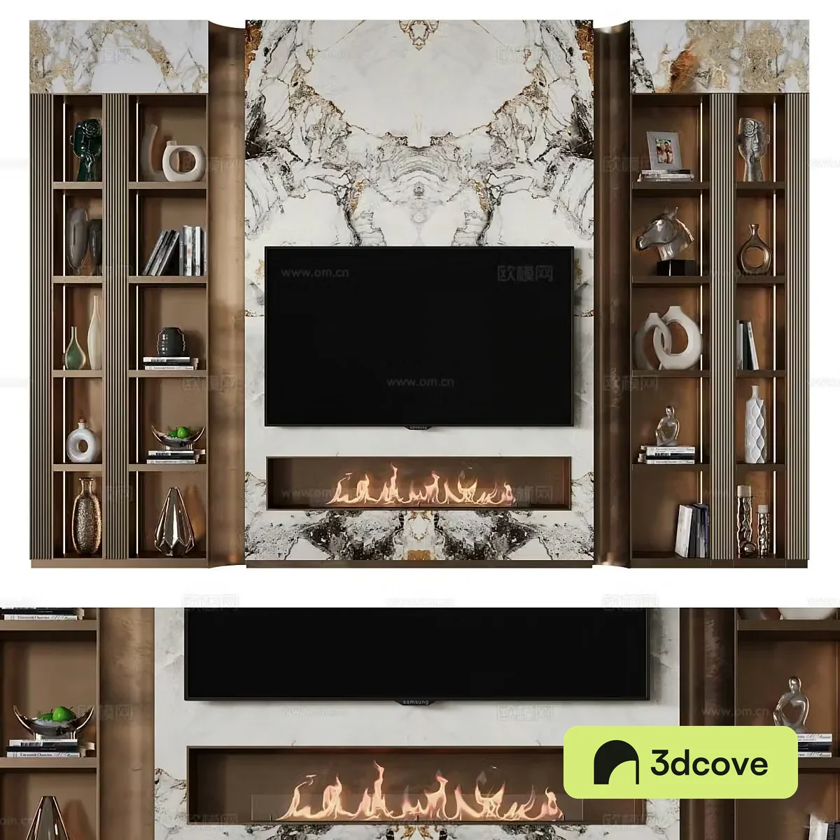 Modern light luxury minimalist TV background wall