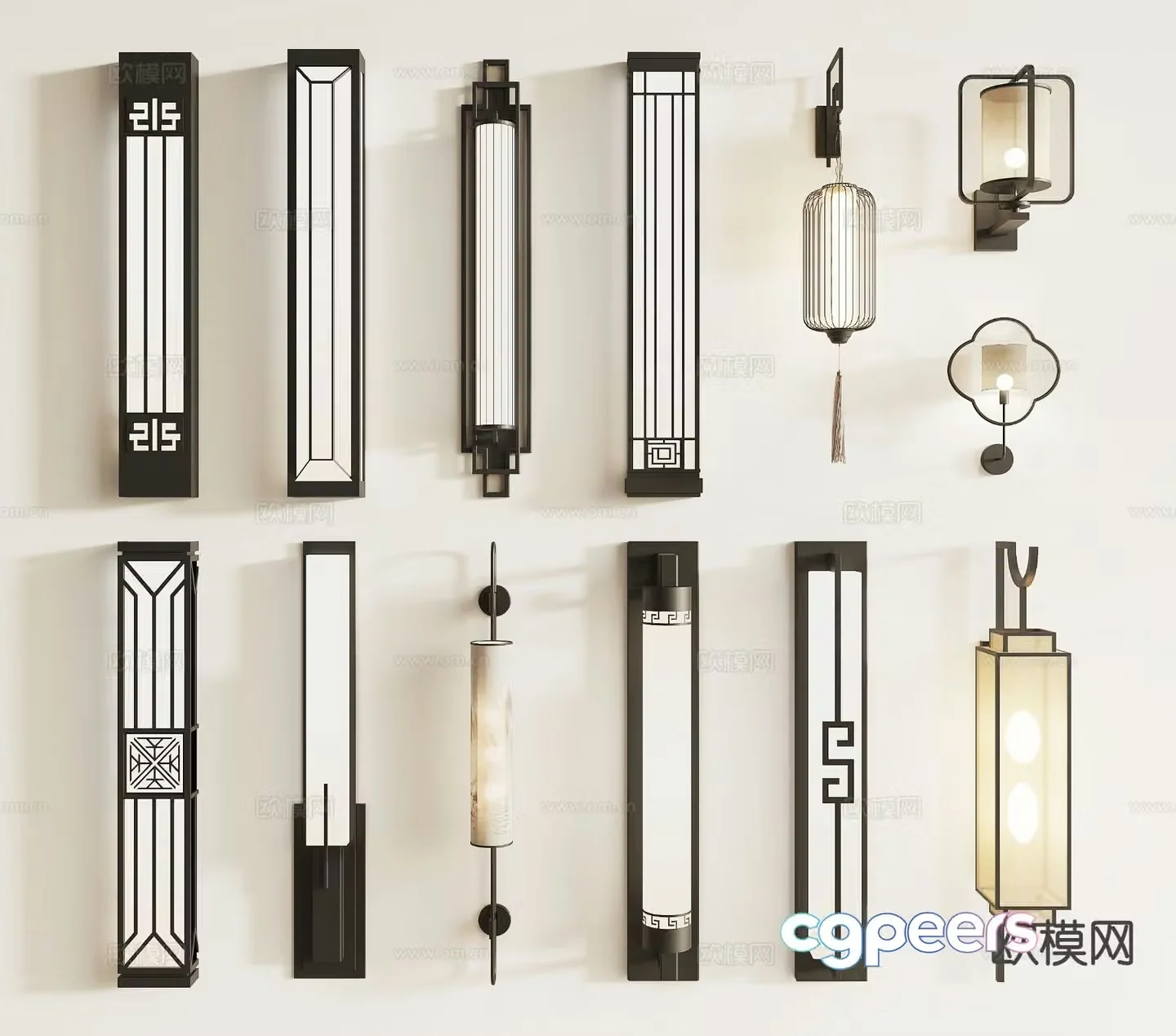 New Chinese style wall lamp marble wall lamp wall lamp 3d model