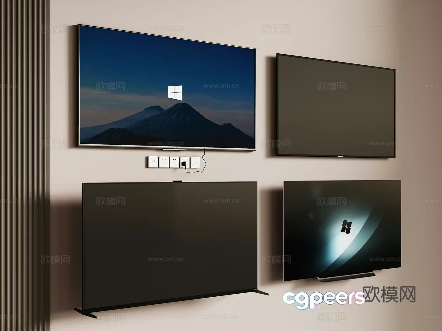 Modern TV Wall-mounted TV 3d model