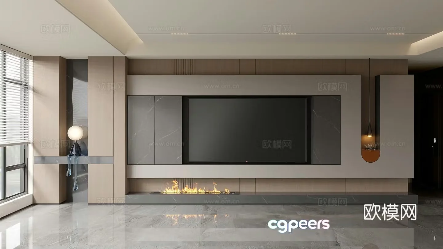 Modern TV background 3d model
