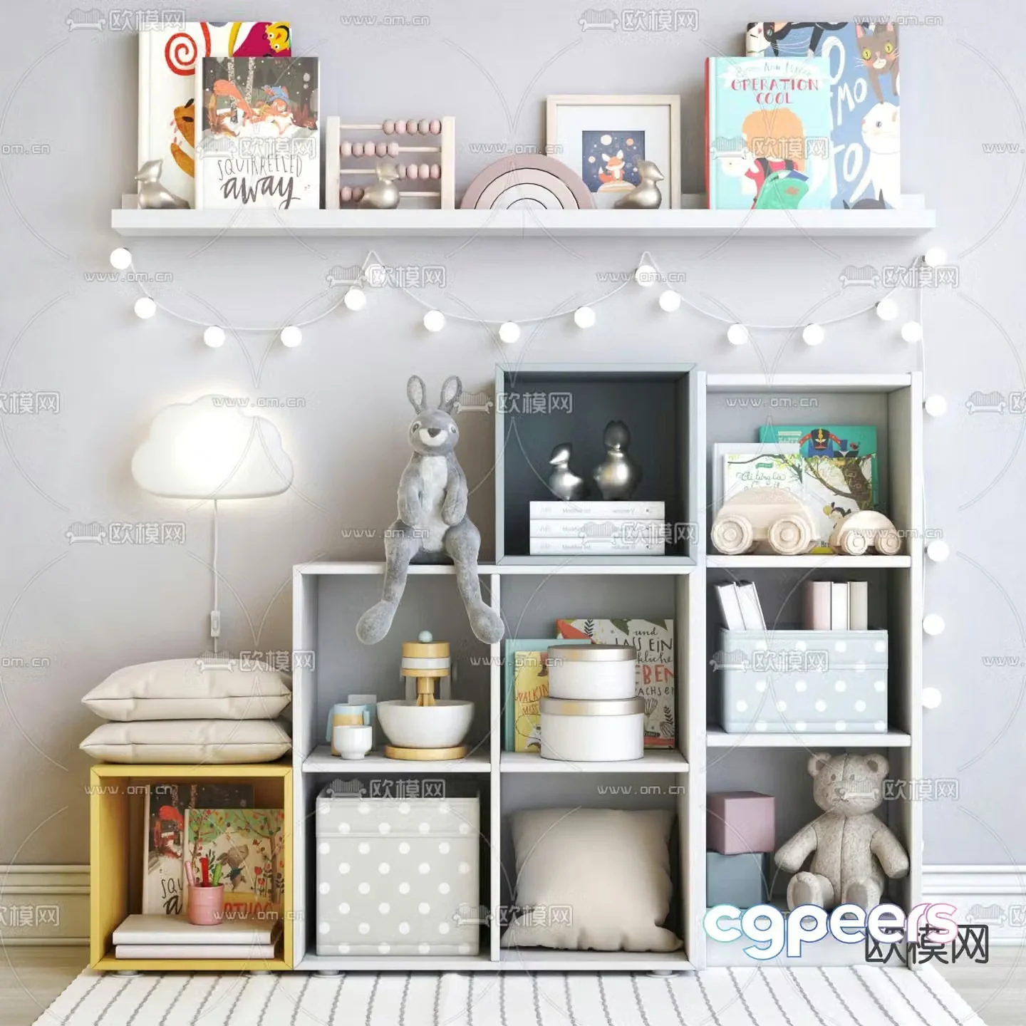 Nordic children’s decorative cabinet furniture 3d model