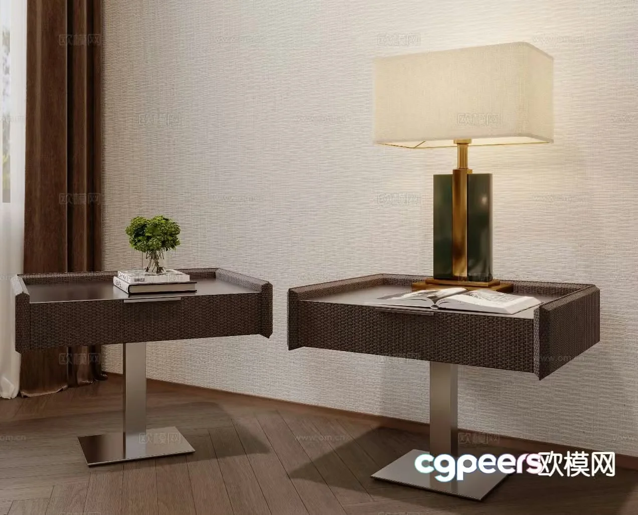 Medieval style bedside table 3d model