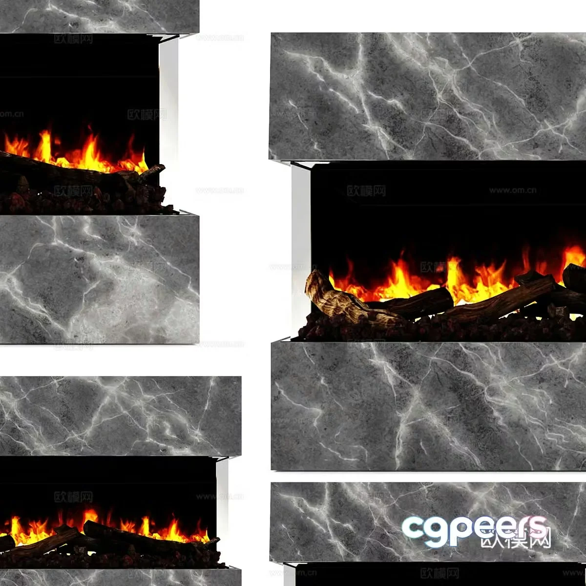 Modern minimalist fireplace stove electronic fireplace 3d model