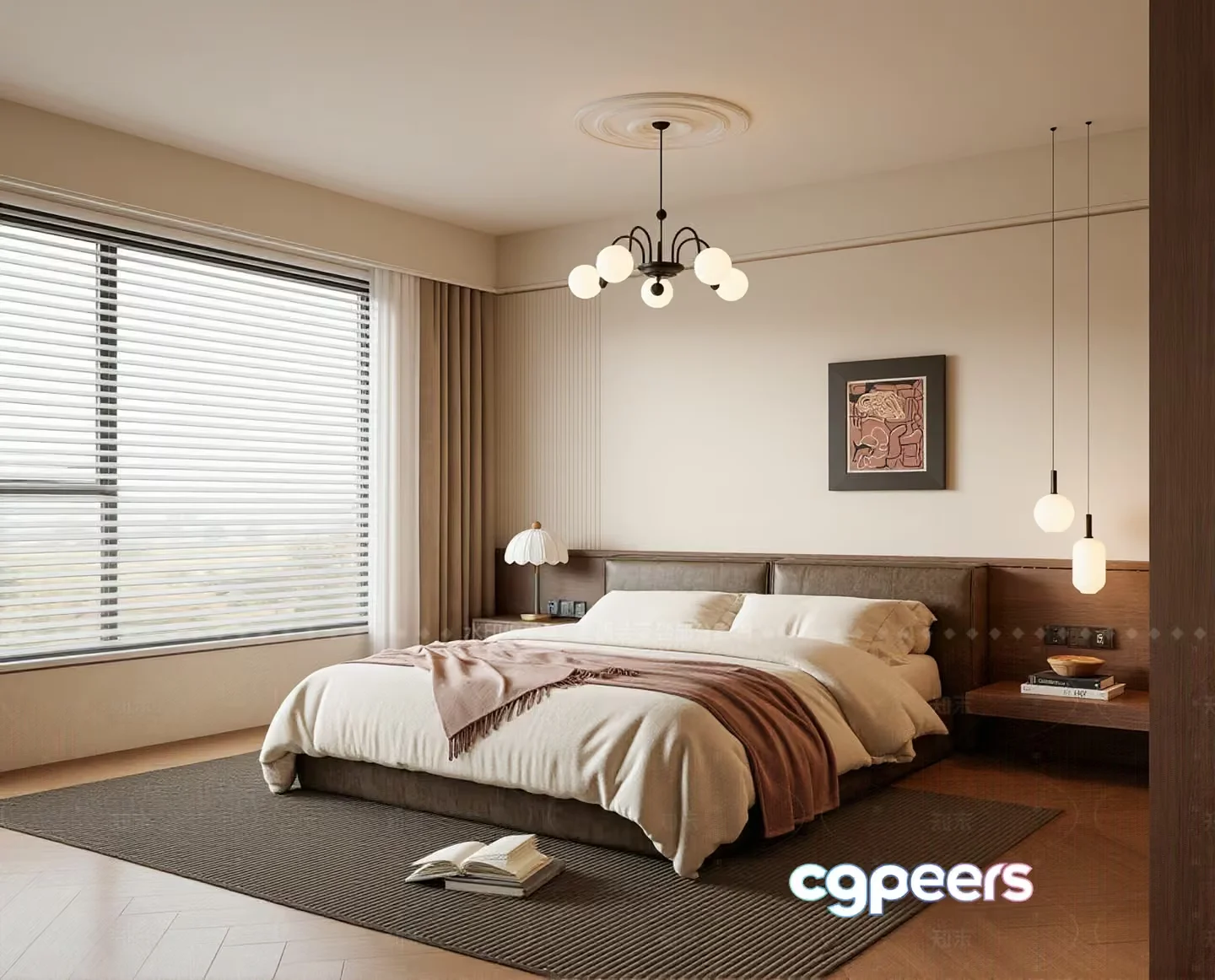 Cozy Bedroom 3D Model – 2001 – VRAY Render