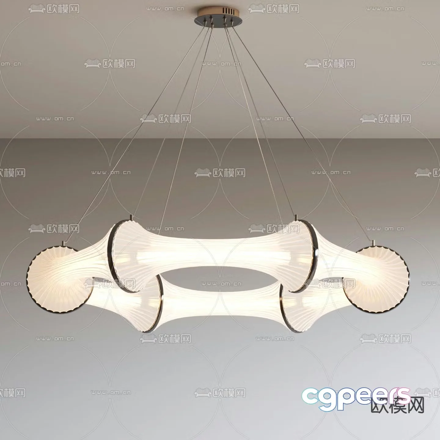 New Chinese style chandelier hall chandelier 3d model
