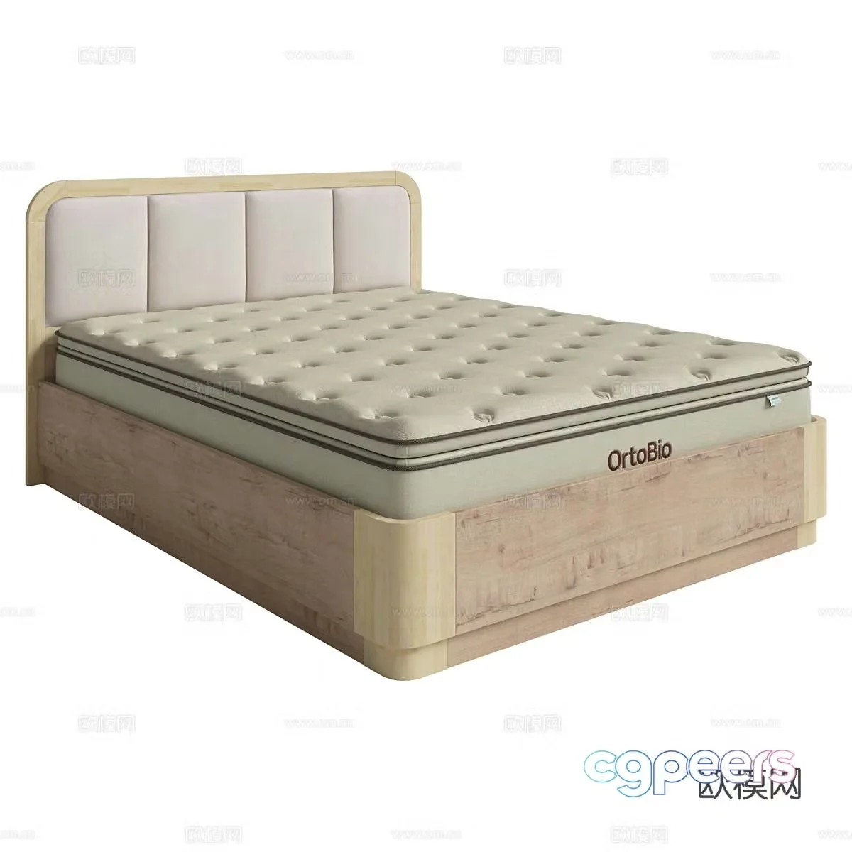 Nordic double bed 3d model