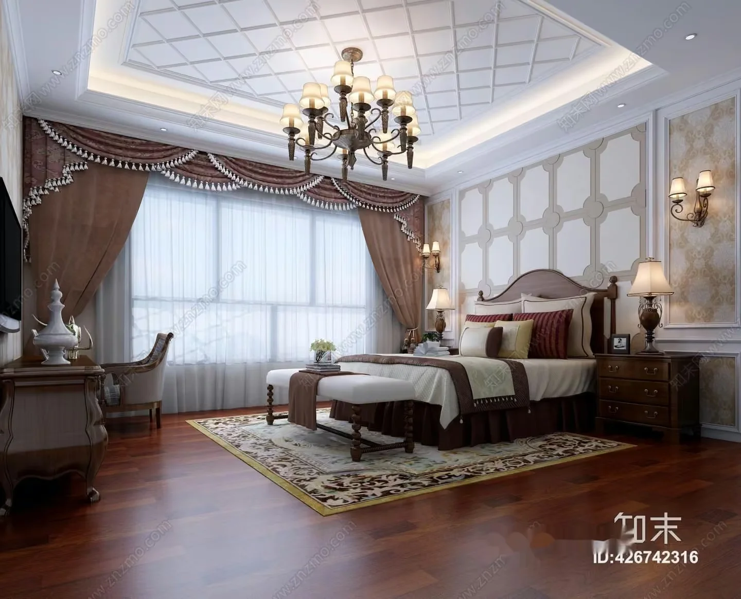 Cozy Bedroom 3D Model – 18448 – VRAY Render
