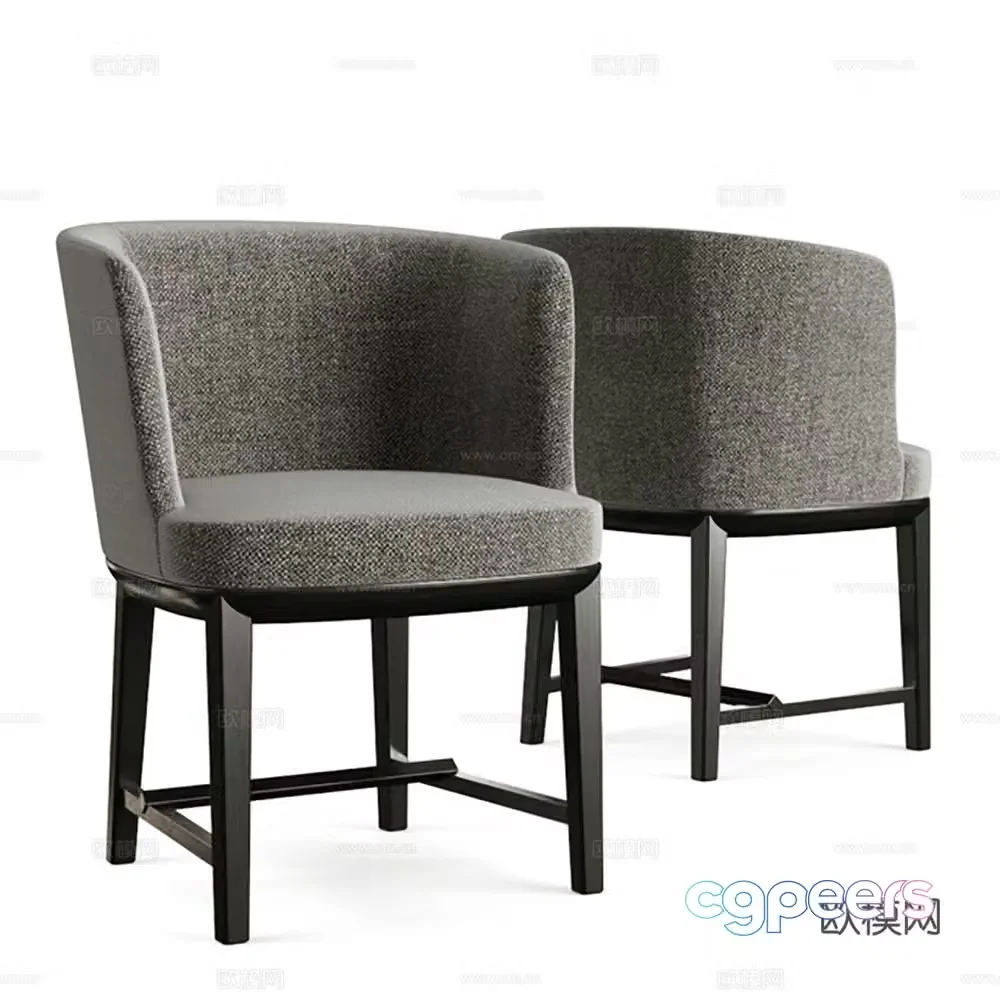 Modern chair single chair wooden chair 3d model