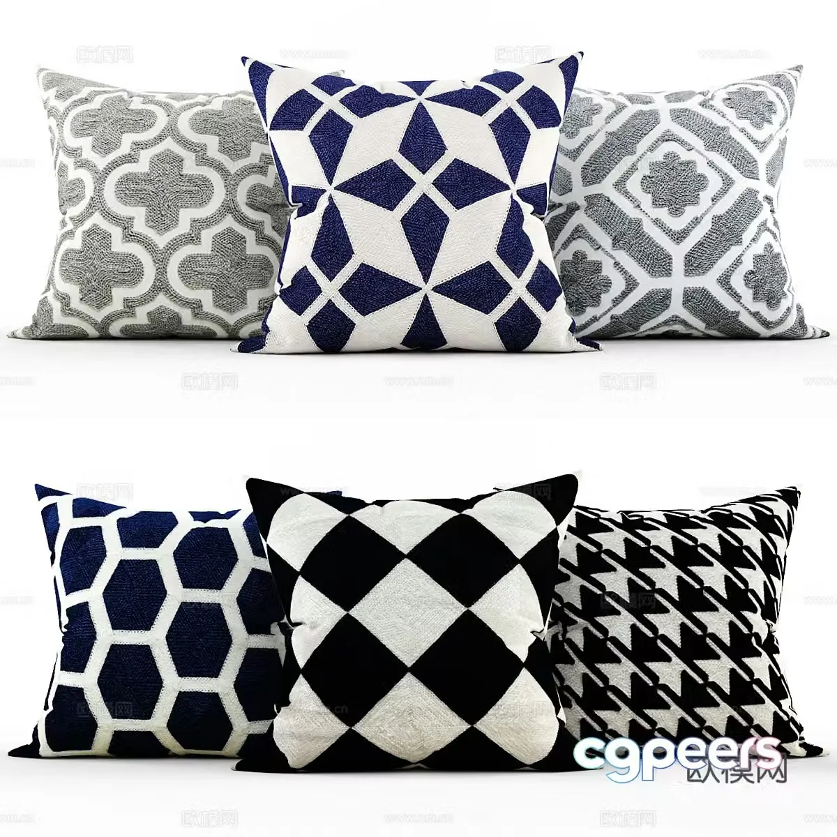 Creamy pillow pillow sofa pillow pattern pillow style pillow 3D model