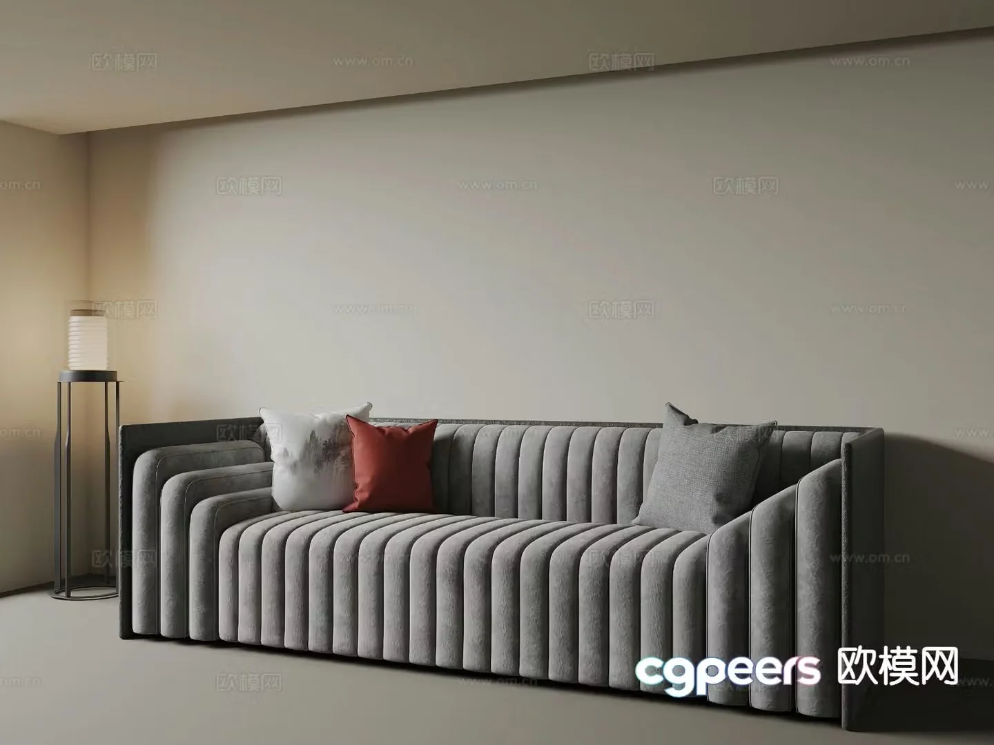 multi-person sofa arm sofa 3d model