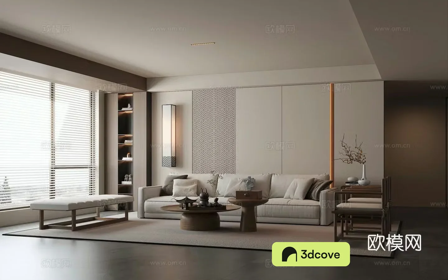 New Chinese Zen Living Room Combination Sofa