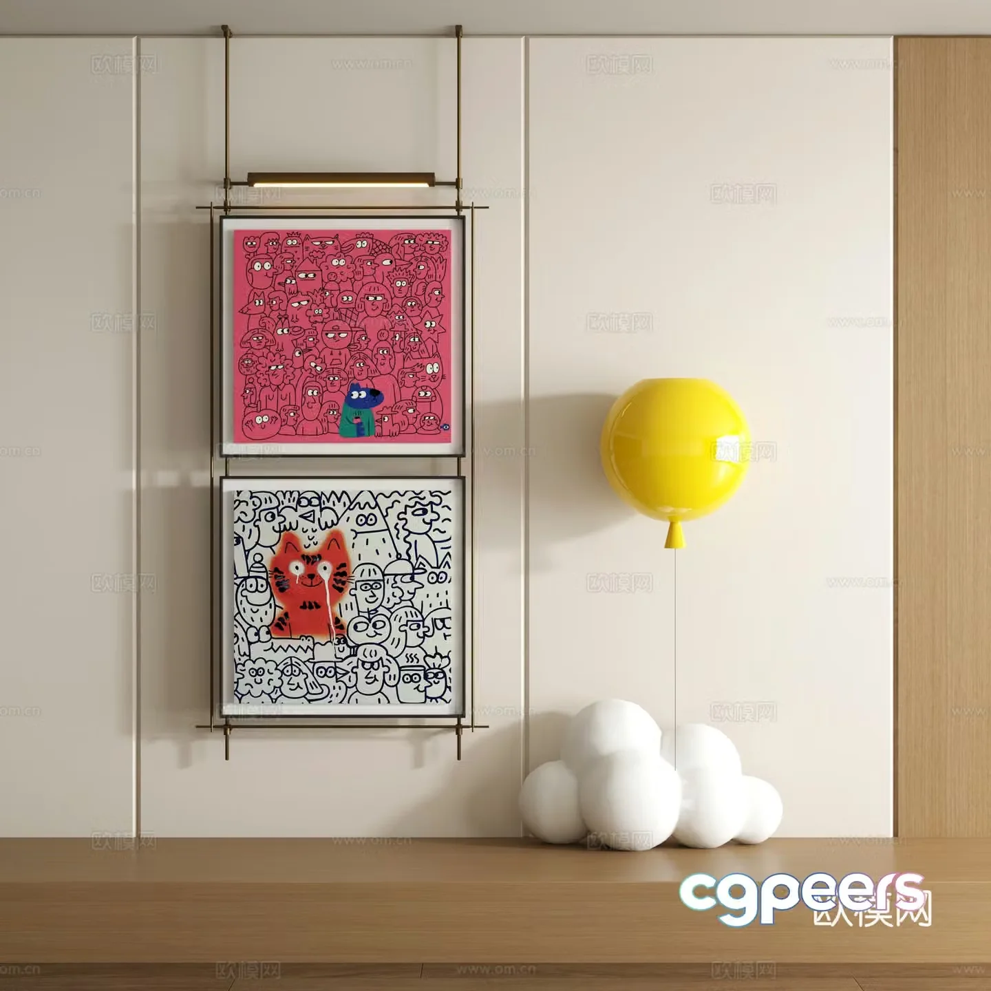 Modern graffiti decorative painting 3d model