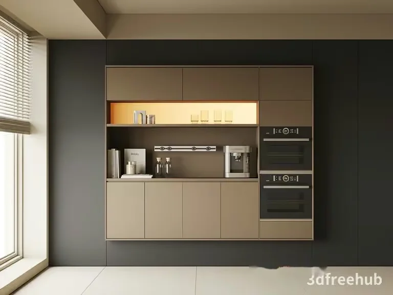 Modern Kitchen Area 3D Model – 19839 – VRAY Render