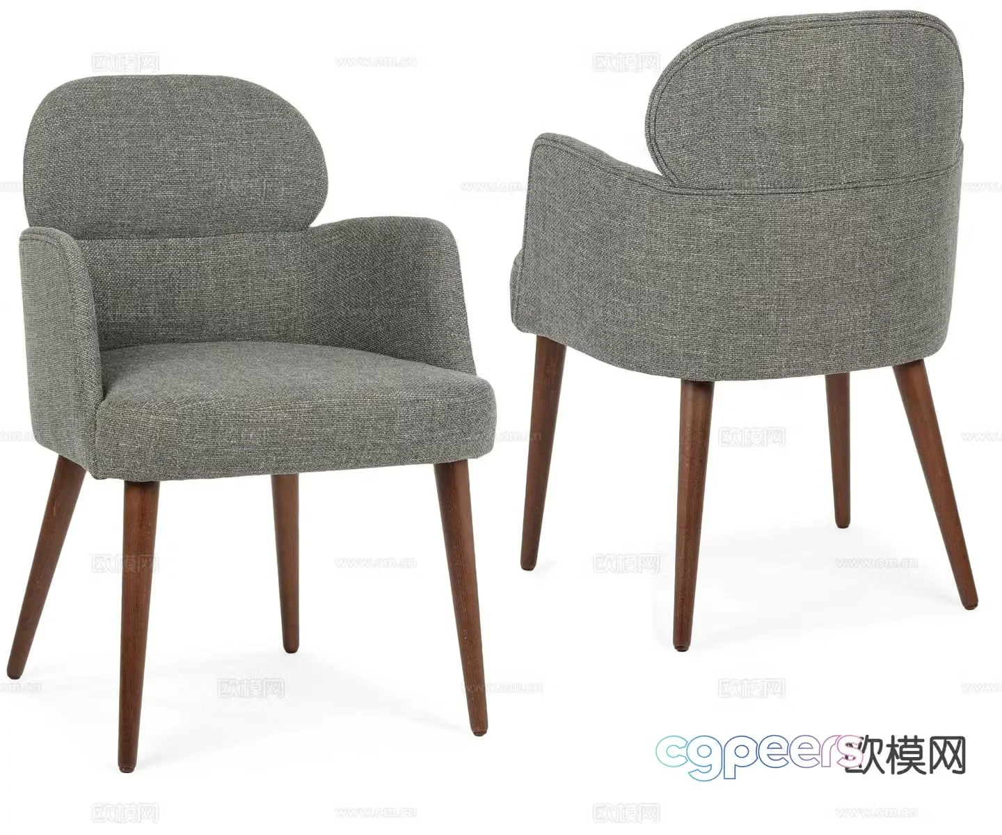 Modern chair dining chair single chair 3d model