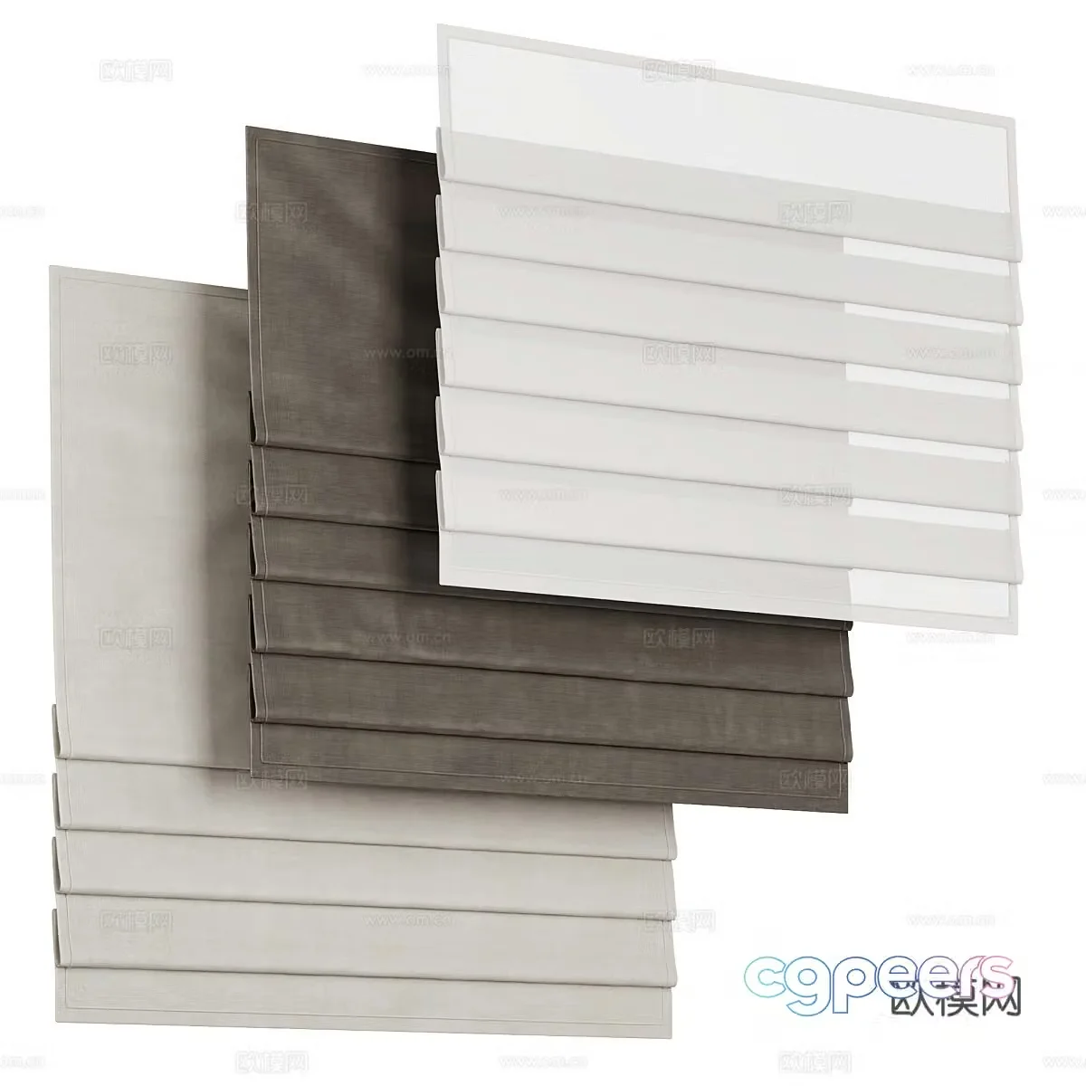New Chinese Roman blind venetian blind 3D model