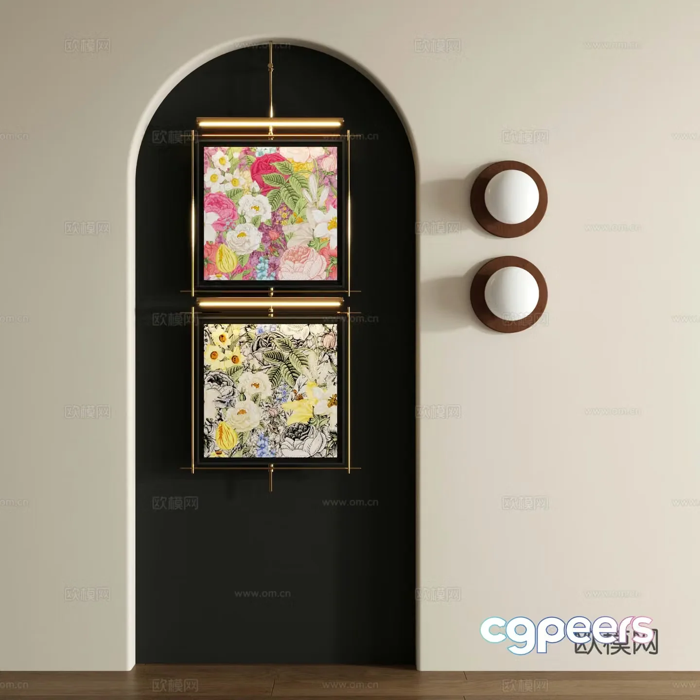 Modern decorative painting Retro decorative painting 3d model