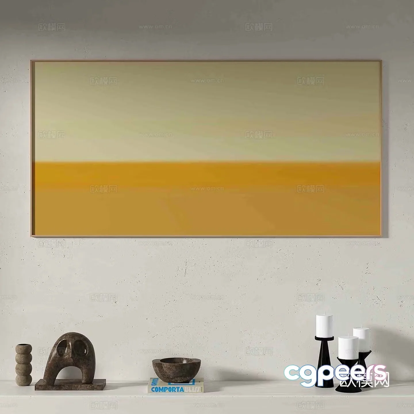 Modern abstract painting Decorative painting 3d model