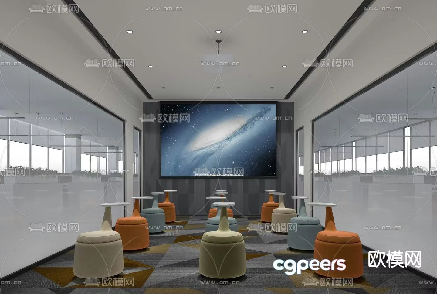 Conference room training room 3d model